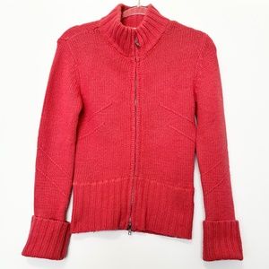 Buffalo David Bitton Zip Front Cardigan Women’s Size Medium Coral Color Wool